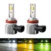 Catland H8 H11 H16 LED Fog Lamps, Yellow, Lemon Yellow, White, 3 Color Switching, LED Fog Headlights, Yellow 3000K, White 6000K, Lemon, Lime Yell