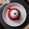 130ml Hand Painted Plum Blossom Teapot Boutique Tea Infuser Pot Tea Maker Kettle With Ball Hole Chinese Tea Set Decoration Craft