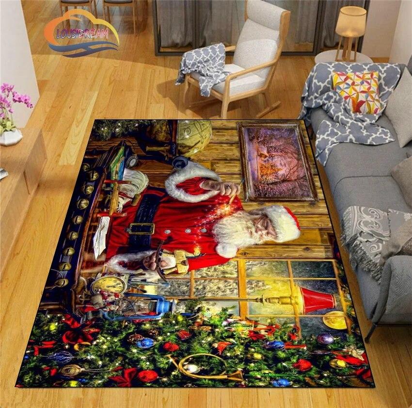 Рождественские коврики с 3D принтом, ковер, модный коврик для спальни, гостиной, офиса, детей, домашний декор