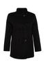 Women's Style Plus Size Black Double Closure Stand Collar Coat