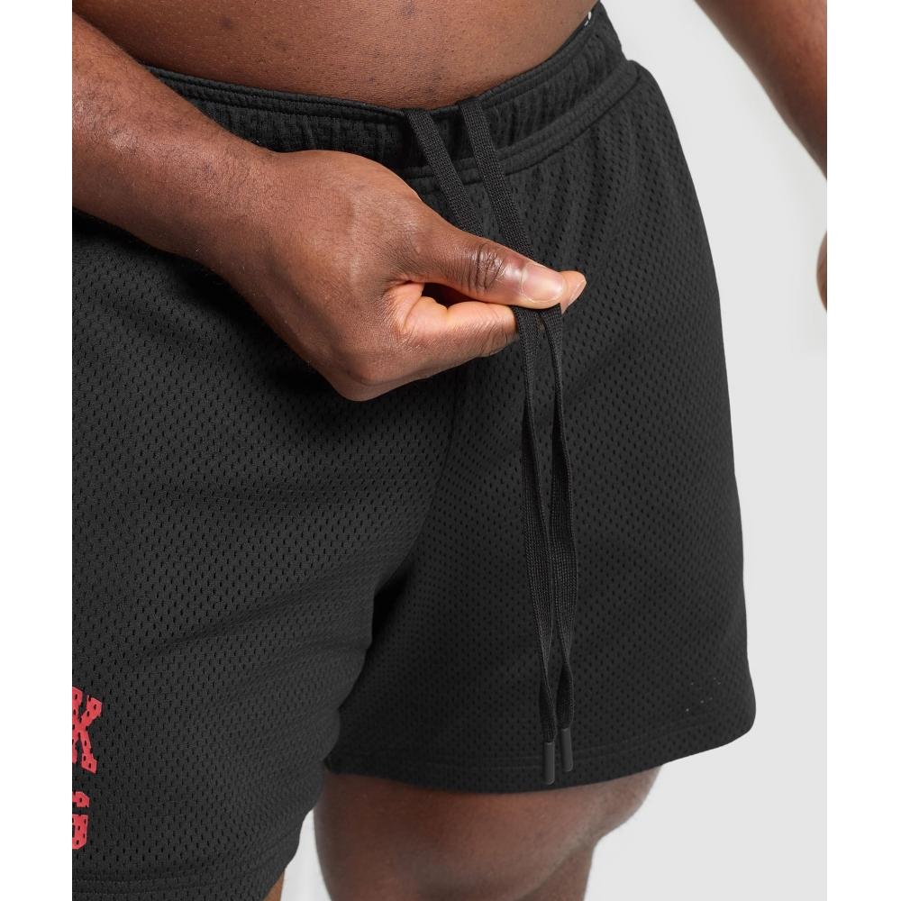 Gymshark Lifting Mesh 5 Shorts Black Conditioning Red A1b1j Bc1d