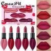 CmaaDu 5 Sets of Matte Matte Lipstick Red Waterproof No Color Does Not Touch The Cup