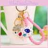 Очаровательный металлический брелок Креативный дизайн маленькой овечки со сверкающими стразами для женщин