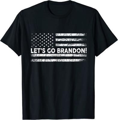 Футболка унисекс с надписью «Let's Go Brandon Joe Biden Chant Impeach Biden USA Flag»