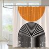 Abstract Mid Century Shower Curtain Arch Sun Moon Minimalist Geometric Curve Stripes Fabric Christmas Landscape Bth Curtain Hook