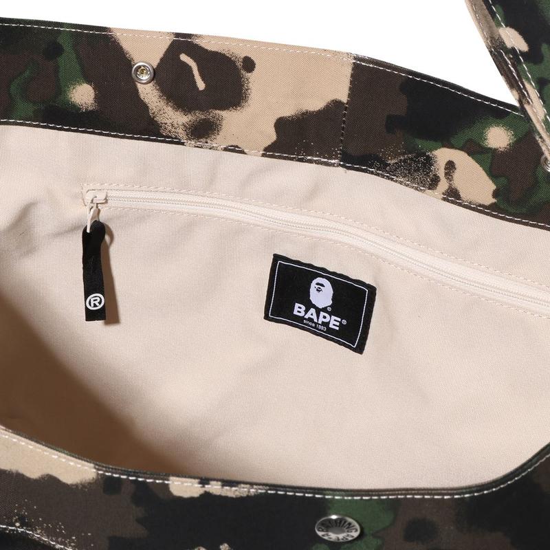 New A BATHING APE Cotton Crossbody Bag Unisex Green/Multicolor 0ZXBGM021891O