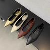 Retro Brown Pointed Single Shoes Women's 202 New Flat Heel Light Mouth Laden Shoes Fashionable Versatile Flat Shoes