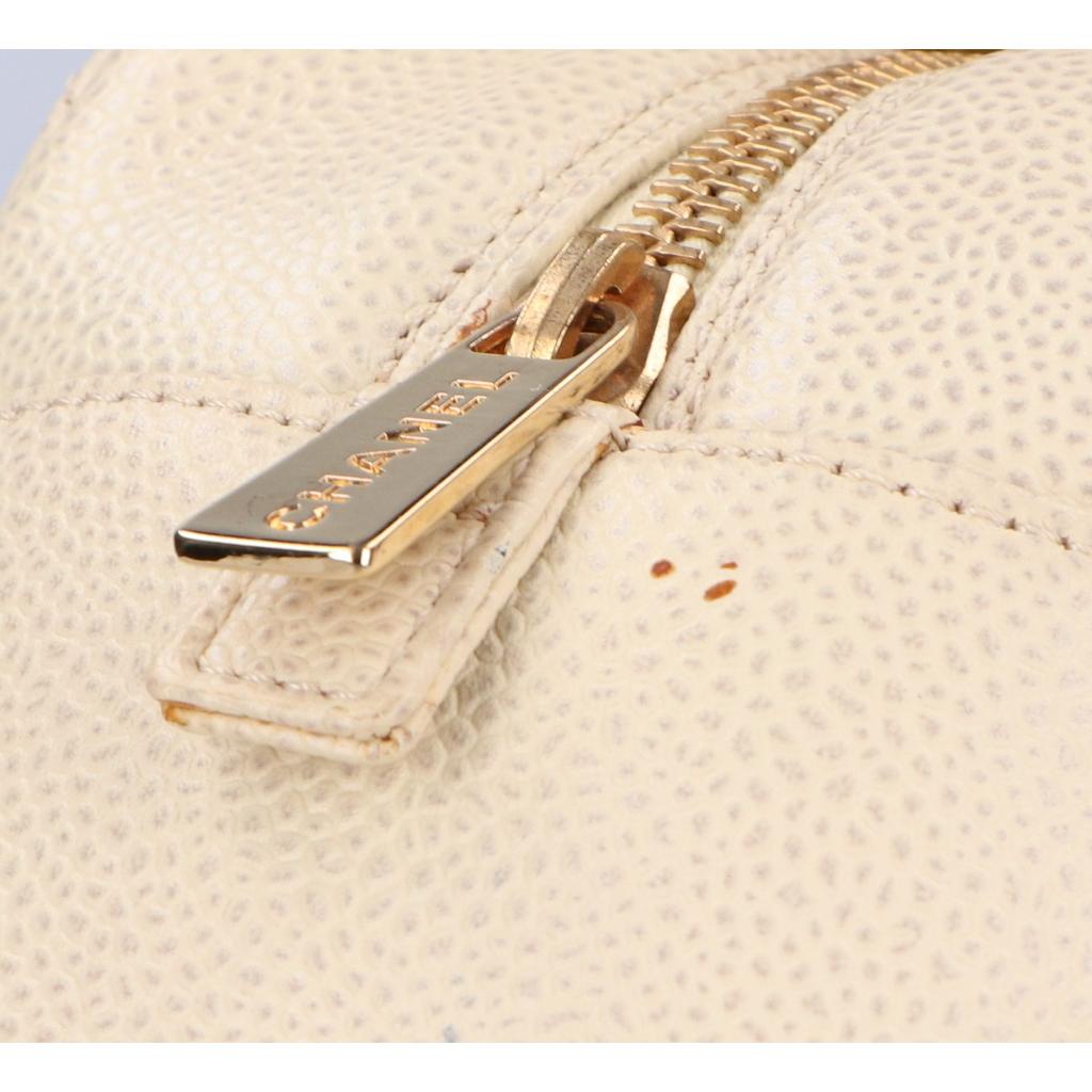 Chanel No. 8 Standard Chain Tote Bag Caviar Handbag IvoryUsed