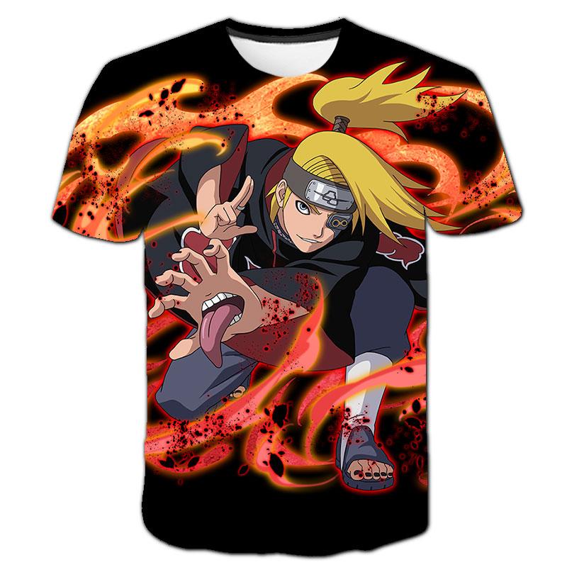 Japan Anime Men's T-shirt Kakashi Boys Girls T-shirt 3D Print Akatsuki Short Sleeve Oversized Men's T-shirt Naruto Mens Clothing