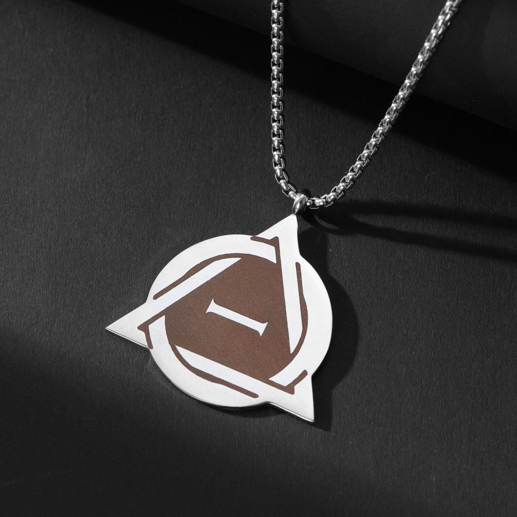 Stylish Triangular Special Symbol Leather Cord Pendant Necklace