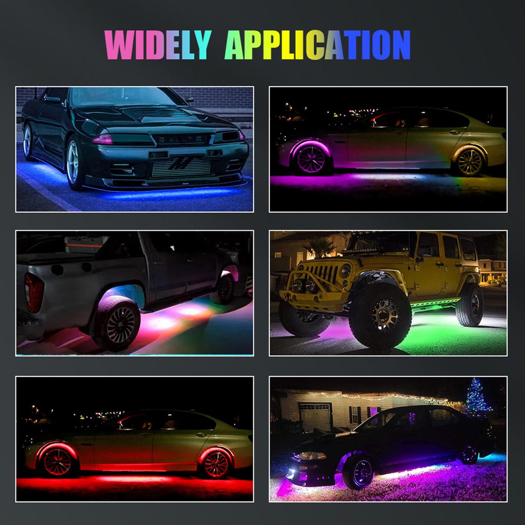 Светодиодные фонари Rock Lights 8 шт. Многоцветные светодиодные фонари с регулировкой яркости Водонепроницаемые с ключом APP BT 4