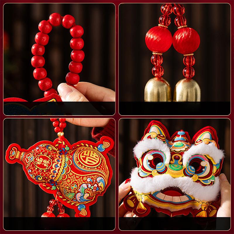 Cute Red Fu Bao Tassel Hanging Ornament Chinese Spring Festival Wall Door Pendant New Horse Year Home Decorations