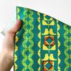 minimynimo Nordic Pattern Cut Cloth Scraps for DIY Cotton Oxford Crafts, (Brickbird Green, 50x150cm)