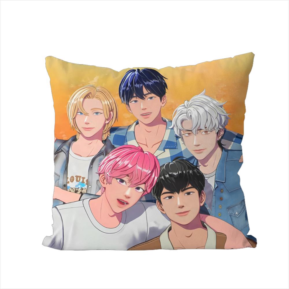 Boy Band PPLAVE Pillow Case For Car Sofa Decorative Home Doublesided Print Plush Square Throw Pillow Cushion Cover