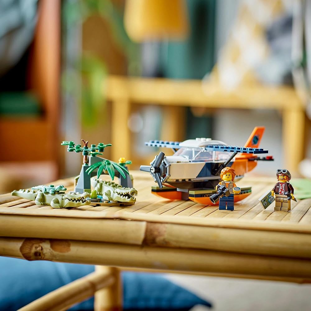 LEGO City Jungle Exploration Seaplane Toy Building Blocks for Kids Ages 6-9