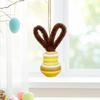 Button Easter Bunny Craft Kit DIY Button Bunny Hanging Ornament with Twisting Stick Ears for Easters Basket Stuffer Holiday Party
