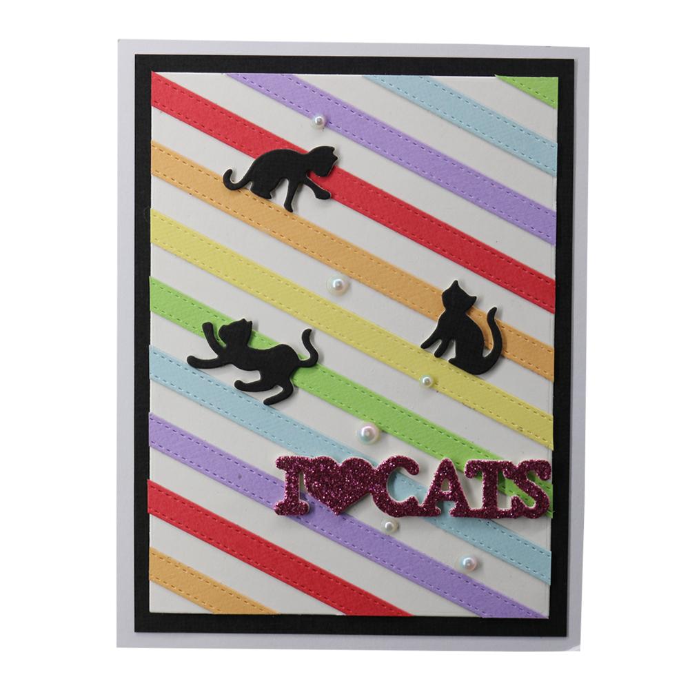 Рамка «Я люблю кошек» металлическая серебристая трафаретная вырубка штампы для тиснения для скрапбукинга бумага альбом карты изготовление