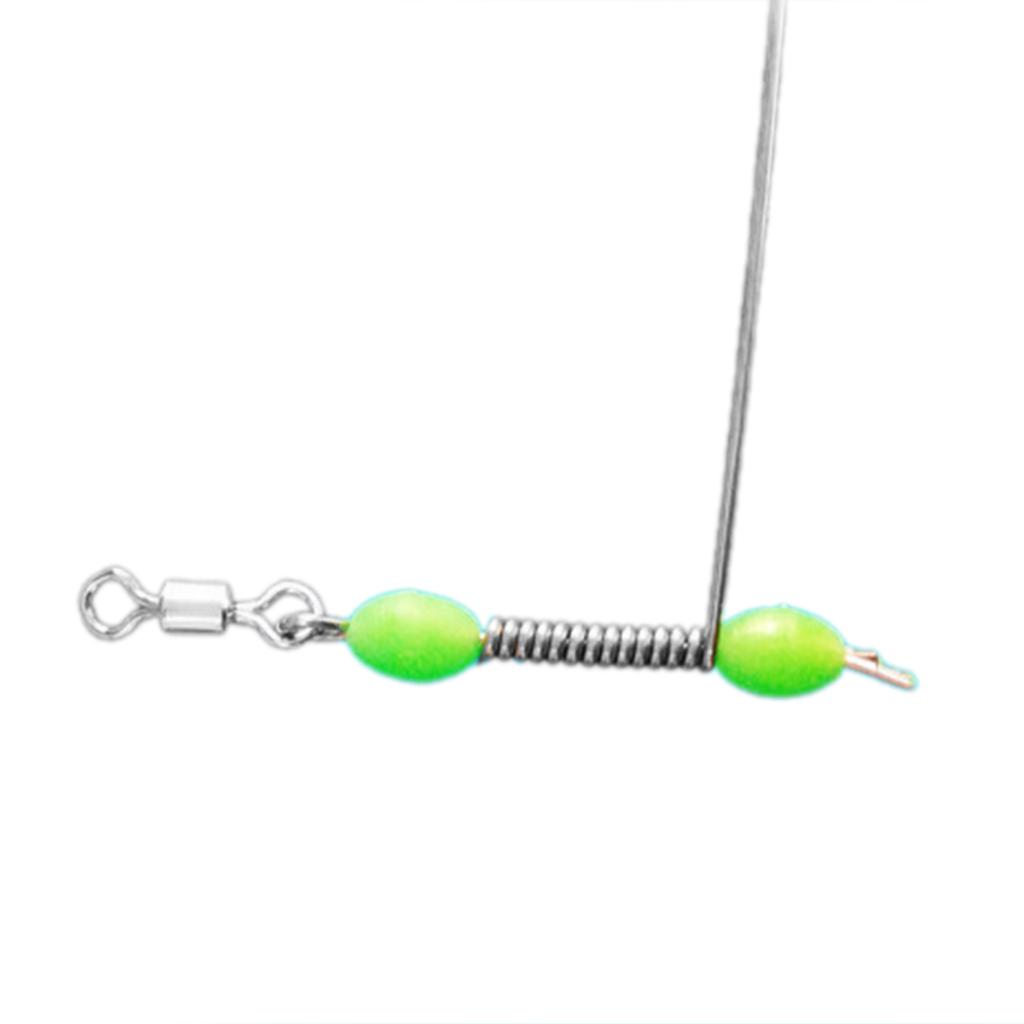 10 шт. Тройные вертлюжки с роликом, Т-образные вертлюжки с застежками, Соединители для рыбалки из нержавеющей стали со светящимися бусинами для ночной рыбалки