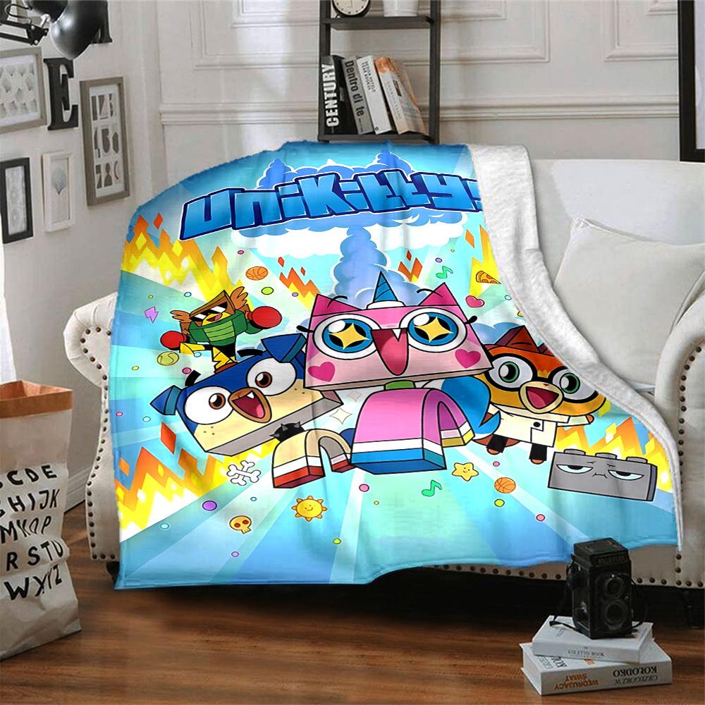 1 шт. Плед с уютным принтом персонажей Unikitty, легкий теплый фланелевый плед для дивана, кровати, гостиной