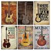 Vintage Rock Music Guitar Metal Wall Sign  Man Cave Gym Pool Bar Bathroom Yard Garage Decor  X In Tin Sign