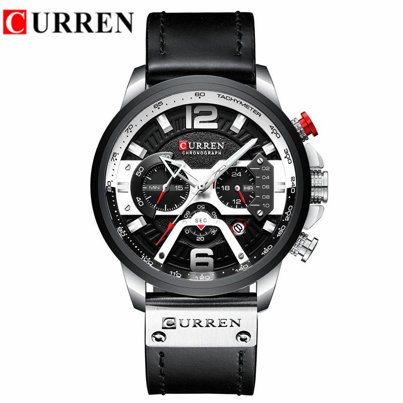 CURREN 8329 Модные мужские водонепроницаемые многофункциональные часы-хронограф с шестью стрелками и большим циферблатом