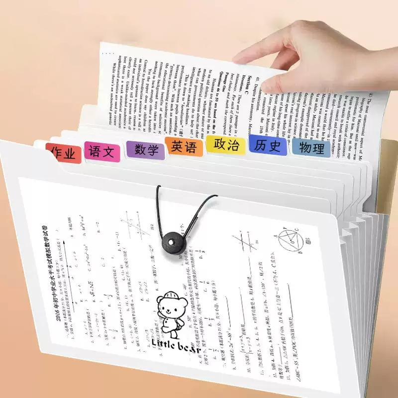 Прозрачная папка-вкладыш A4, сумка для документов, многослойная расширяющаяся папка, держатель для школьных и офисных канцелярских товаров