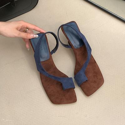 Мода Мода Мелкие Женские Босоножки на Каблуке Обувь на Платформе Женские Шлепанцы 2025 Новая Обувь Квадратный Носок Женские Босоножки на Платформе Обувь