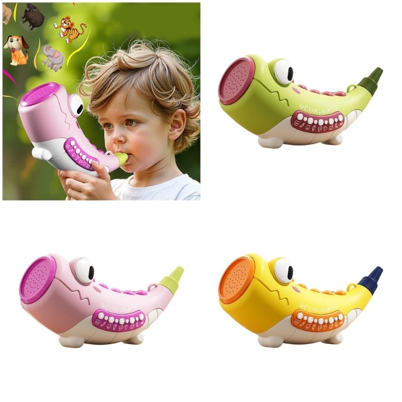 Colorful Dinosaur Horn Blowing Toy For Children Oral Muscle Development Interactive Music Trumpet for Early Education