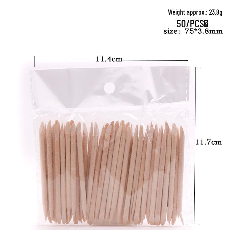 Двусторонние палочки из апельсинового дерева для отодвигания кутикулы 11,4 см, 100 шт./пакет - Инструмент для доттинга ногтей