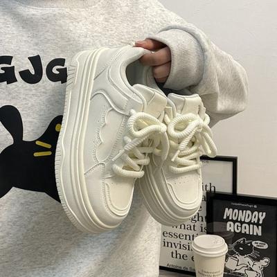 Женские кроссовки AutumnFashion PU Leather Little White Shoes Platform Designer Casual Shoes for Women Running Shoes Tenis De Mujer
