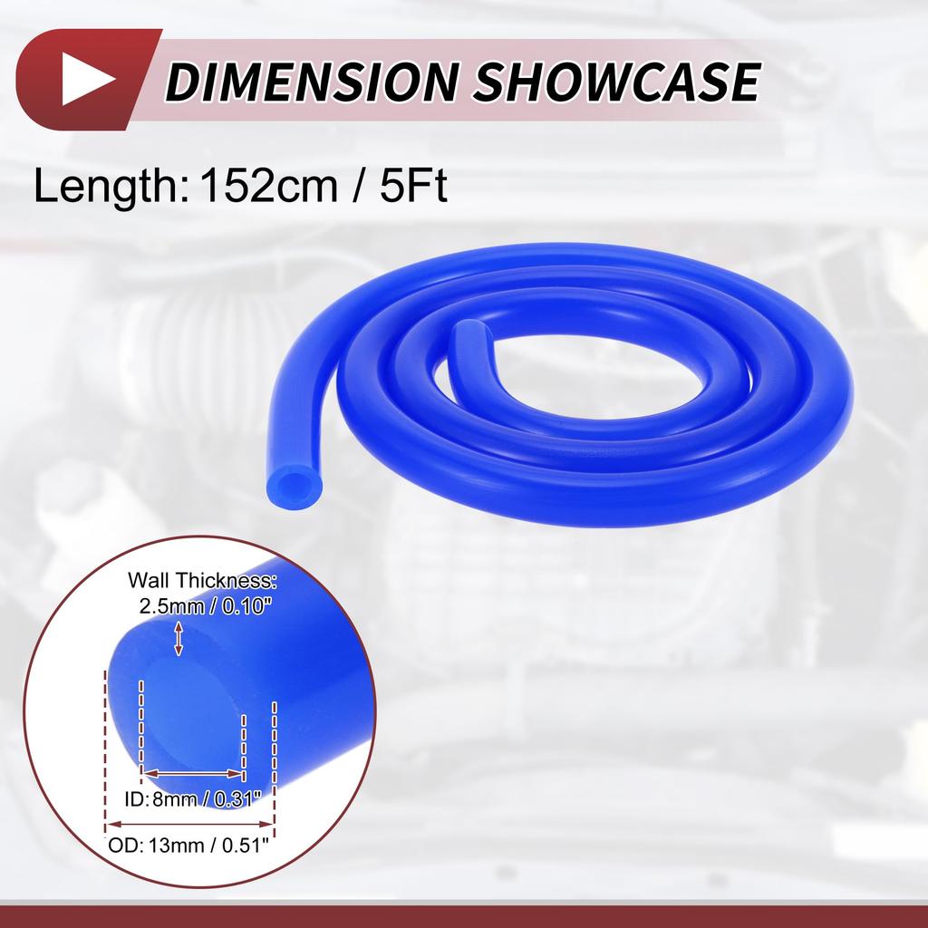 HEROFFIX Воздушный и силиконовый вакуумный шланг Высокотемпературный автомобильный вакуумный шланг 5 футов