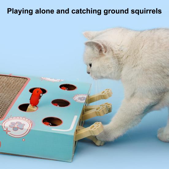 Интерактивная игрушка для кошек Гофрированный картон Когтеточка Whack-a-Mole Развивающая игрушка для кошек для котят в помещении Развлечение