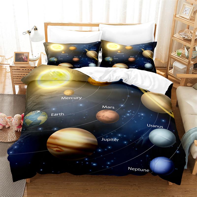 Комплект постельного белья Starry Sky, пододеяльник Planet, 3D постельное белье, модный дизайн, украшение, комплект постельного белья King, комплект двуспальной кровати, комплекты постельного белья