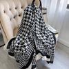 Korean Version of Houndstooth Women's Spring and Summer Sun Protection Shawl Cotton and Linen Beach Towel