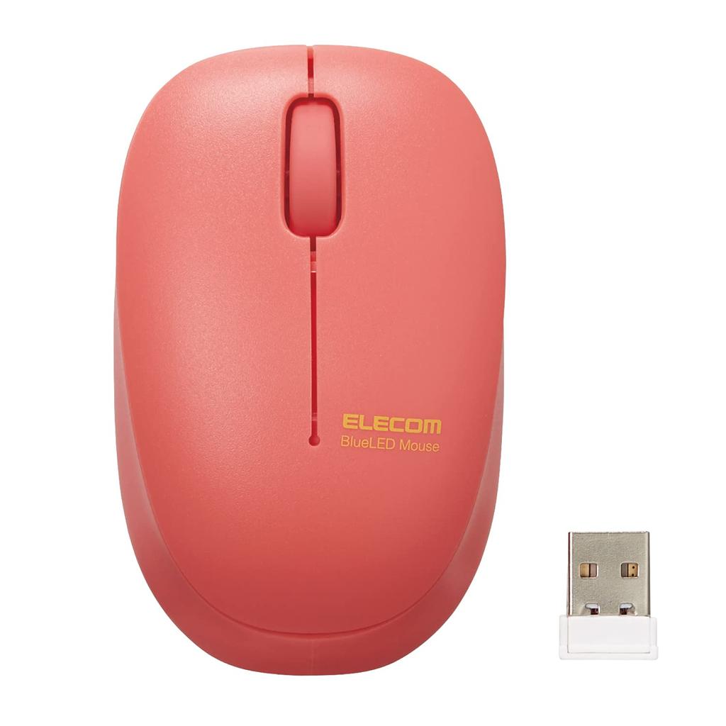 ELECOM Wireless Small for Online Giga Mouse, Quiet, Antibacterial, 3-Button, Size, Kids, Learning, School, 2.4GHz, BlueLED, Red, M-BL20DBSKRD