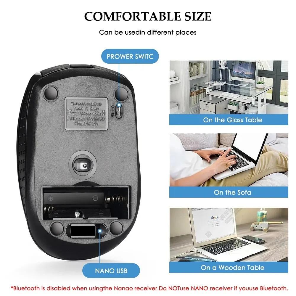 Беспроводная мышь 2,4 ГГц с USB-приемником, мини-бесшумные эргономичные мыши для ПК, ноутбука, настольного компьютера, игровая мышь