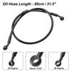 Motoforti Braided Fuel Pipe, Brake Hose, Clutch Throttle Gas Line for ATV Dirt Bikes, 80cm, 10mm, Black