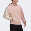 Adidas Свободная спортивная толстовка с капюшоном Colorblock Spliced, мужские топы Vapor-Pink White HU0413