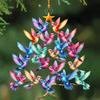 Hummingbird Christmas Ornament Colorful Stack Bird Hanging Decoration Double-Sided Acrylic Tree Ornament for Bird Lovers Gifts