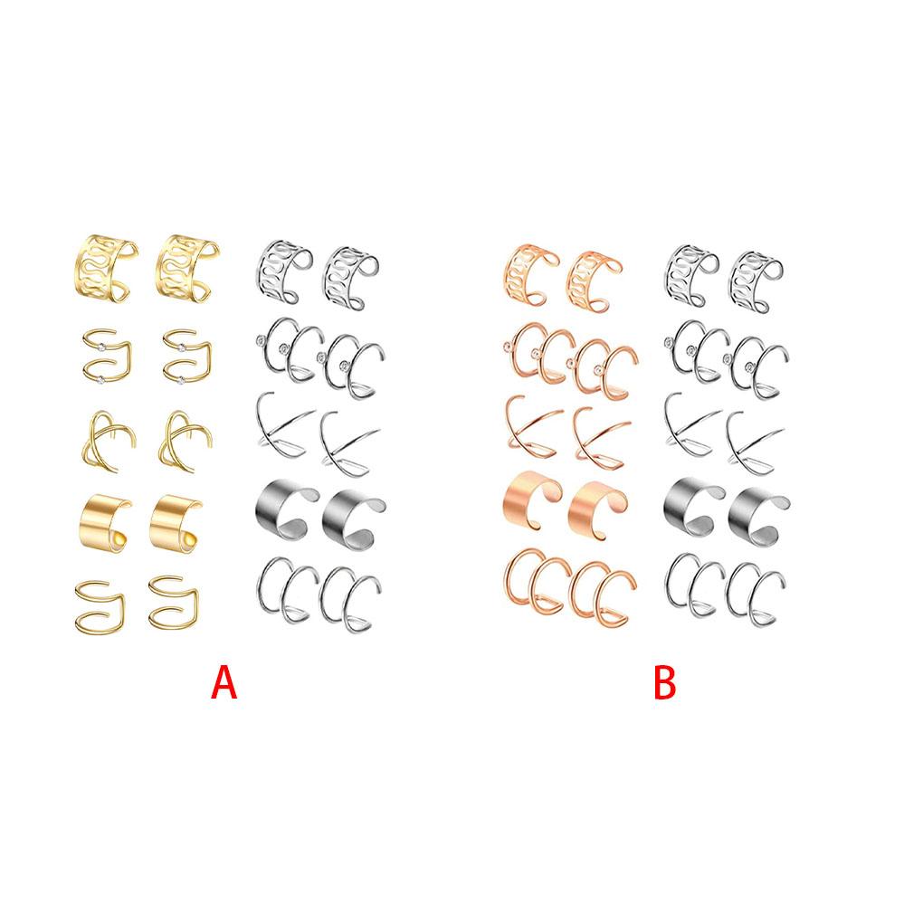 10 пар клипс для ушей из нержавеющей стали, наборы серег-капель, унисекс, клипсы из сплава без прокола