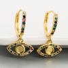 Women's Drop Earring Creative Copper Micro-Set Color Zircon Eye Versatile Earrings