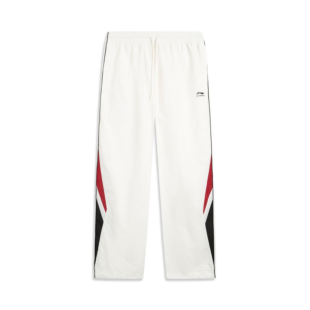 Li Ning Mid Waist Simple Comfortable Straight Leg Fashion Color Block Lace Up Casual Pants Men Bottoms AYKV737-2