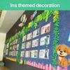2pcs/set Long Fence Craft Classroom Wall Stickers Blackboard Posters  Primary School Class