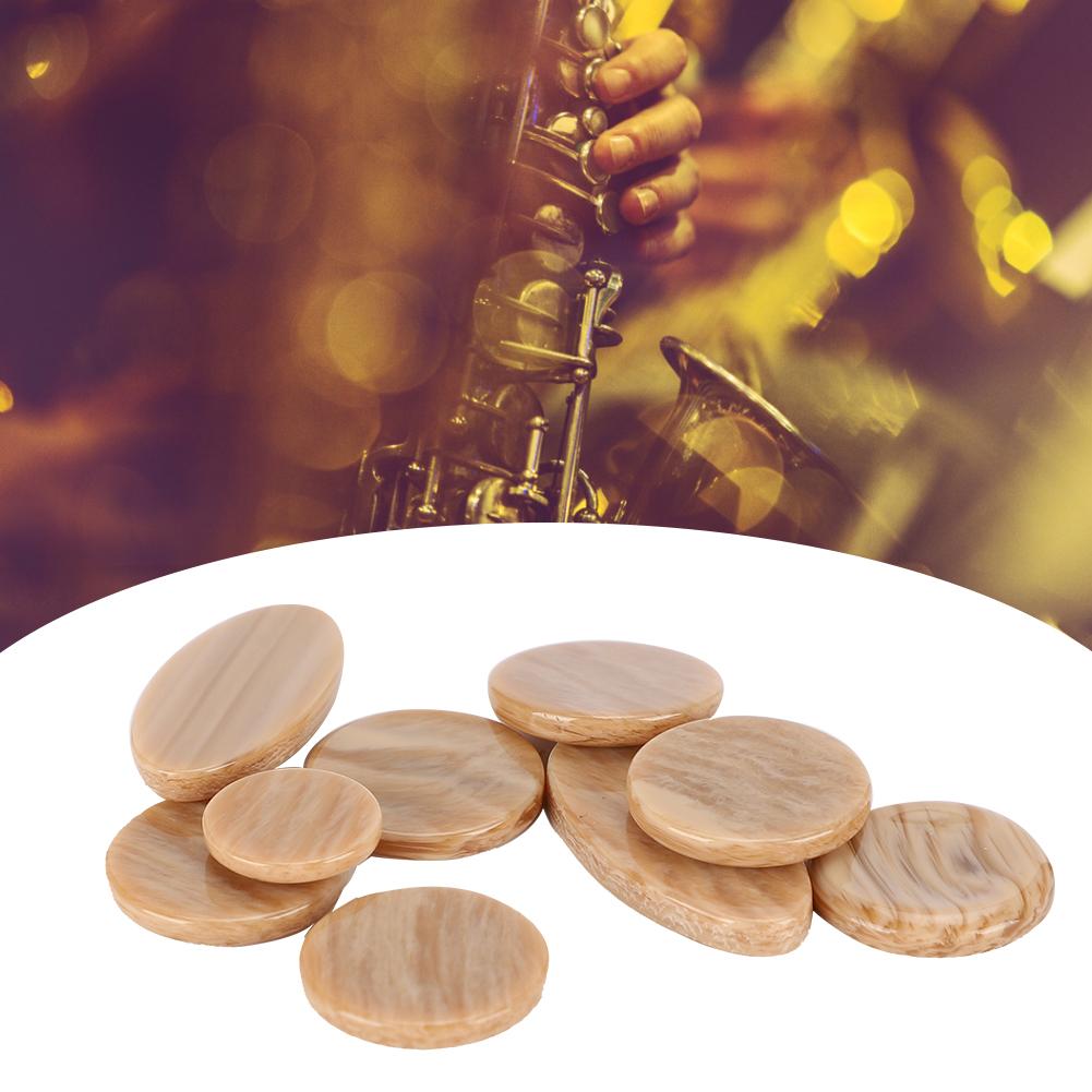 9Pcs Saxophone Keys Button Inlay Plastic Decoration Musical Instrument AccessoriesKhaki M02109