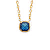 [R5839] - Gold-Plated 'Sissi' Golden Sapphire Necklace - 45 Cm - 6x6 Mm