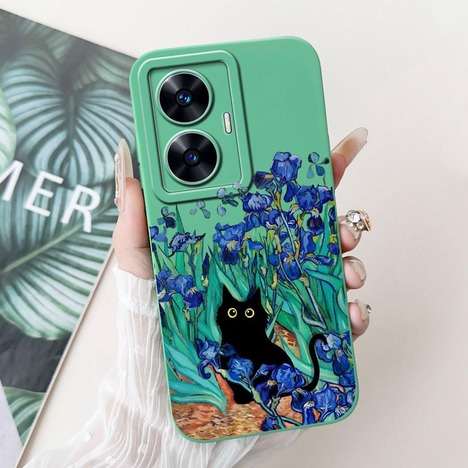 Для Realme C55 Элегантный Чехол из Мягкого Силикона с Печатью Для RealmeC55 Narzo N55 4G RMX3710 Защита Камеры Ударопрочные Чехлы для Телефона