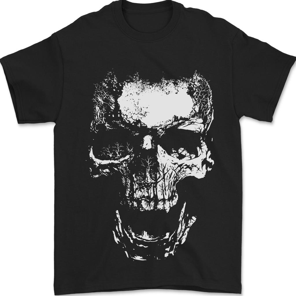 Skull White Mens T-Shirt 100% Cotton