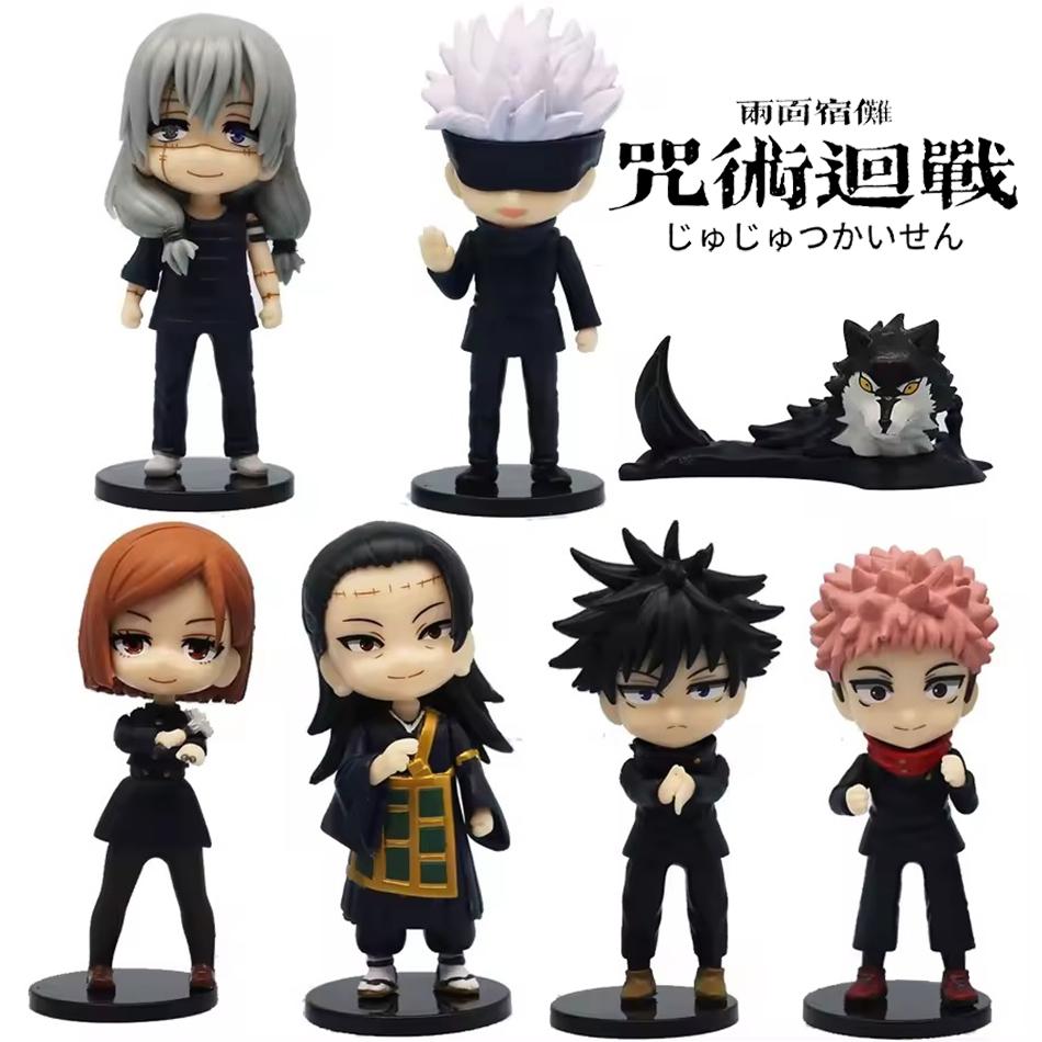 7 шт./упак. Q Posket Jujutsu Kaisen 9 см Фигурка Сатору Годжо Итадори Юдзи Гэто Сугуру Мегуми Нобара Коллекции Фигурки Персонажей