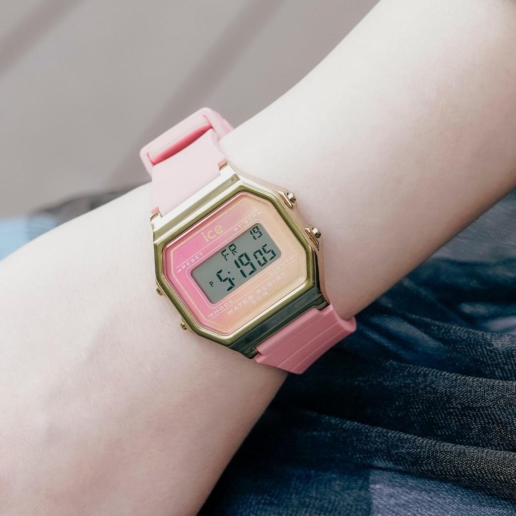 ICE WATCH Officially Imported Watch ICE Digit Retro Sunset 32mm Silicone Rubber Belt 022715 Ladies Coral Dreamscape