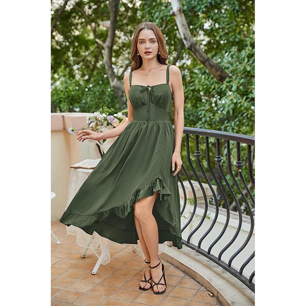 Renaissance Dress Women Summer Sleeveless Corset Sundress with Pockets